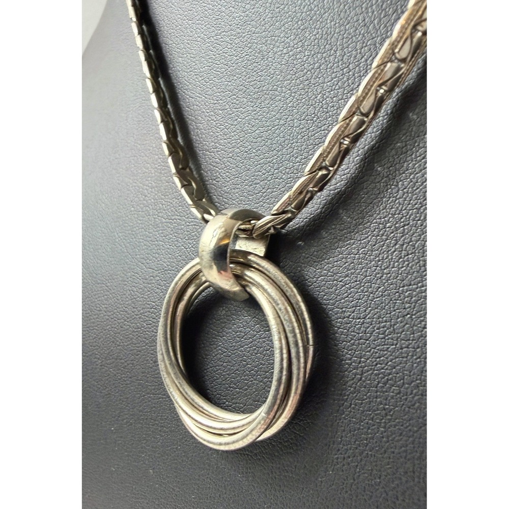 Vintage Karu Necklace Statement Silver Tone